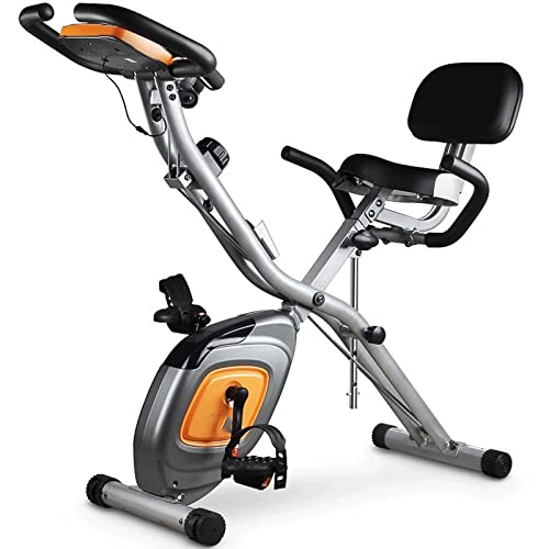 Image of Exercise Bike Folding Exercise Bike Magnetic Control Spinning Household Ultra-quiet Small Mini Weight-loss Bicycle Fitness Equipment