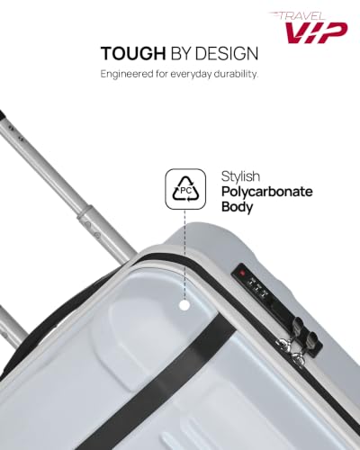 Image of VIP Bastion Cabin Polycarbonate Hard Case 8-Wheel Trolley Bag, Silver