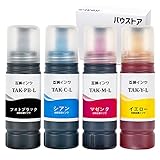 バウストア エプソン用 TAK-4CL-L （タケトンボ）4個 用互換インクボトル EP-M552T EP-M553T EP-M553TR EW-M752T EW-M752TB EW-M754BR EW-M754TB EW-M754TW EW-M754WR EW-M757TW EW-M757TB EW-M757TP