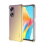EASSGU Custodia per OPPO A98 5G (6.7" Inches), Cover Silicone TPU Colore Sfumato Trasparente, Custodia per Telefono Antiurto e Antigraffio - Oro Nero