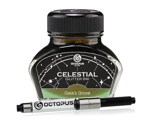 Celestial Gaia's Grove - Pluma estilográfica con purpurina con convertidor (30 ml)
