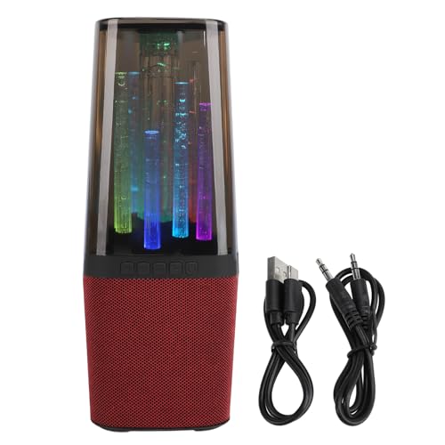 lyrlody Enceinte Bluetooth avec Lumières RGB, Port AUX USB (Rouge) – vue 5