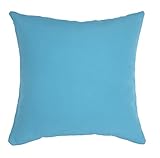 Do4U 320g Thick Polyester Fiber Waterproof Throw Pillow Case Cushion Cover for Travel, Indoor, Outdoor, Rattan Sofa, Bed 18 x 18 inches(Turquoise)