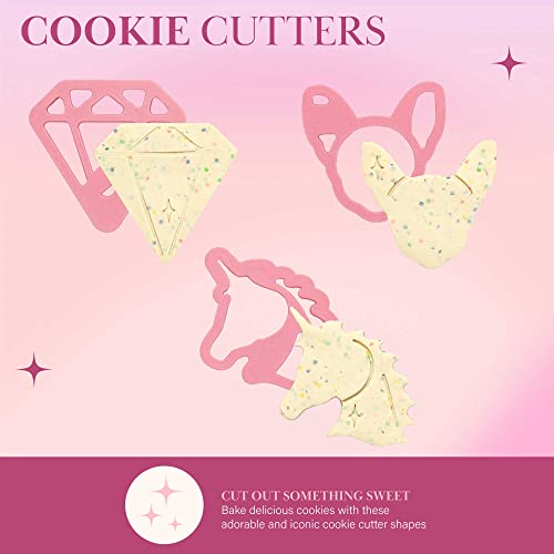 Paris Hilton Cookie Decorating Set With Nonstick Cookie Baking Sheet, Iconic Cookie Cutter Shapes, Reusable Piping Bags And Decorating Tips, Silicone Spatula, Pink #TOP5