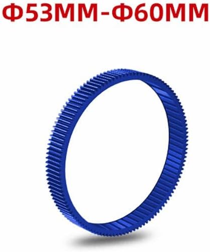 Seamless Focus Gear Ring,46-80mm Rubber Focus Ring,Compatible with DSLR Lenses,for Camera Lens Accessories (Blue 53-60mm)