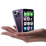 CoolBuBu Mini Phone,Mini Smartphone 4G with 3.0" HD Touch Screen,World's Smallest Unlocked Android Compact Mobile Phone for Kids 2000mAh Cell Phone Download App GPS Face lD 3GB+32GB-Purple