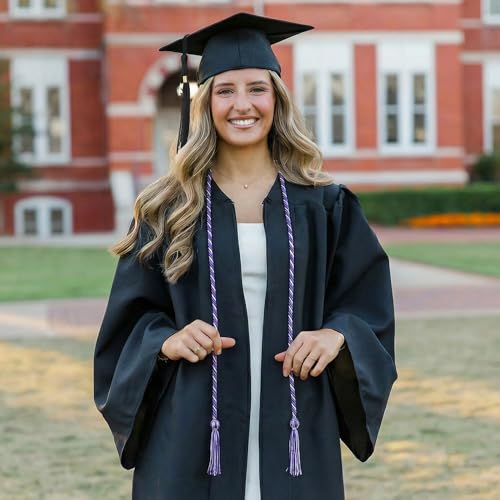 Image of GraduationMall Graduation Honor Cord 68 inch Purple White