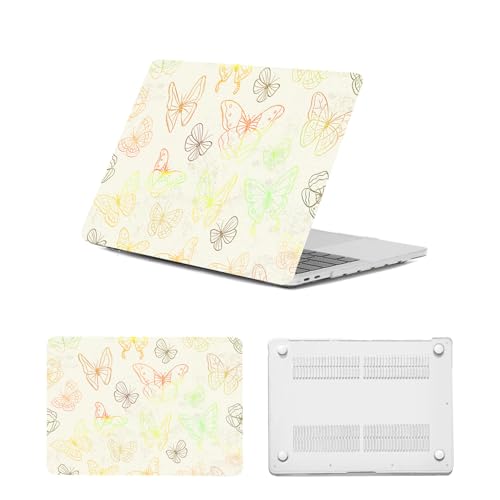 HLAAJJX Capa para MacBook Air de 13 polegadas M1 2022 2021, 2020, 2019, 2018 A1932 A2179 A2337 Retina/Touch ID, capa protetora mate rígida para MacBook Air Case 13", Borboleta dourado Aada