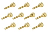 10 Pack 8-32 x 3/4 Inch Threads Solid Brass Diamond Knurled Thumb Screws Knobs with Straight Shoulders Right-Hand Threads SAE Flat Tip Uncoated (8-32 x 3/4 inch Long Threads)