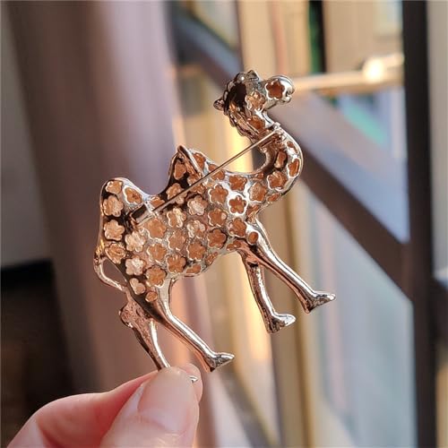 Image of Cute Camel Rhinestones Brooches Lapel Pins for Women Men Teen Girls Funny Sparkly Crystal Cartoon Animal Pin Dress Suit Hat Bag Clothes Accessories Jewelry Party Christmas Holiday Gifts