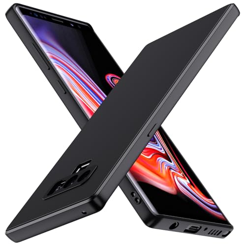 ivoler Noir Mat Coque pour Samsung Galaxy Note 9 avec Protection Caméra, Ultra Mince Étui de Protection en Silicone Antichoc, Souple TPU Anti-Rayures Bumper Housse