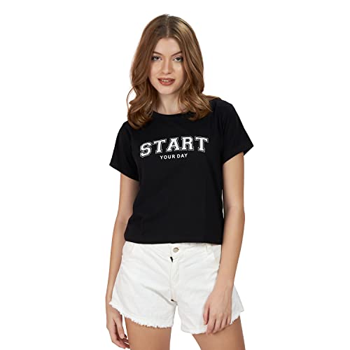 Image of WEET Cotton Crop Top for Women | Round Neck & Half Sleeves Crop Top t Shirts