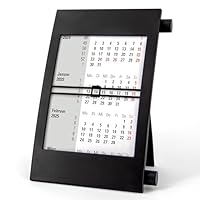 Truento 3-Monats-Tischkalender 2026 & 2027 - Mit Drehmechanik | Schwarz/Blau, 11x18cm