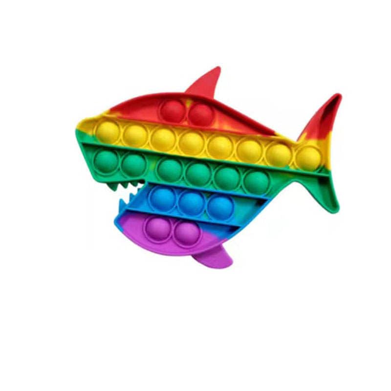 Pop Fidget Toy Shark Push Pop Bubble Sensory Toy For Kids And Adults Travel Poppet Toy Squishy Toy For Gifts & Parties ADHD Stress & Anxiety Relief Toy Squeeze Toddler Toy (Shark)