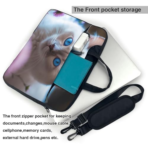 Étui ordinateur portable chat yeux bleus anti-rayures