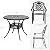 DWVO 5 Piece Outdoor Furniture Cast Aluminum Patio Dining Sets, All-Weather Patio Bistro Sets with 4 Chairs, 35 Inches Round Table with Umbrella Hole, Adjustable Feet for Balcony Backyard Deck Garden