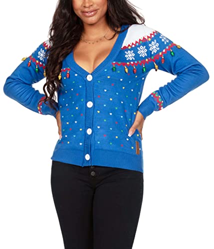 Image of Tipsy Elves Classic Cute Cardigan Ugly Christmas Sweaters for Women with Fun Patterns and Animals