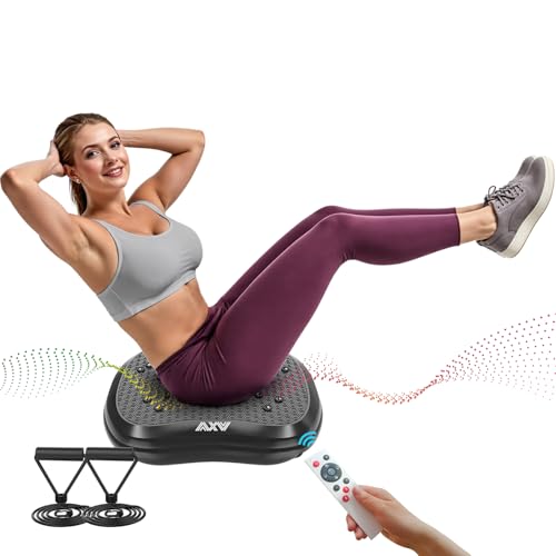 AXV Plataforma vibratoria para entrenamiento de cuerpo entero, portátil, mini plataforma de masaje de drenaje linfático para pérdida de peso, moldeador, spa, gimnasio en casa, entrenamiento