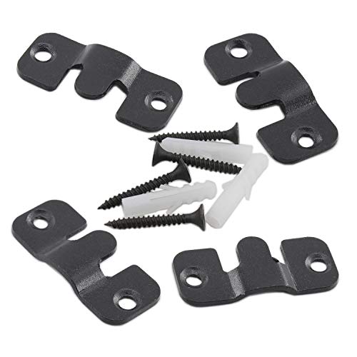 Image of 8 Pack Z-Clips Flush Mount Bracket, Heavy Duty Picture Hanger Wall Mounting Bracket, Hardware Kit with Screws and Interlocking Wall Mount Hardware for Hanging Mirrors,Panels Small
