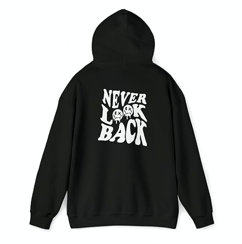 Never Look Back Hoodie Back Side Design, Creepy Gift For Her Him% 100 Cotton, Halloween Plus Size Hoodie, Motivational Sweatshirt