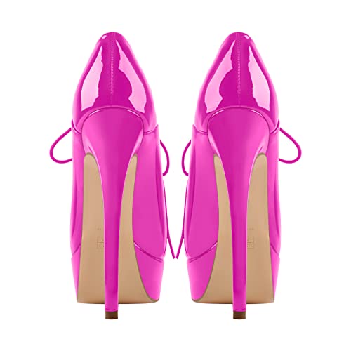 Platform Lace Up Stiletto High Heels Round Toe Ankle Bootie2