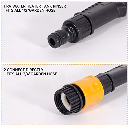 Rv Water Heater Anode Rod And Flush Wand Metal Rv Water Heater Tank Rinser Flusher,Remove Sediment And Scale From The Bottom Of Rv Water Heater,Powerful Water Spray #TOP5