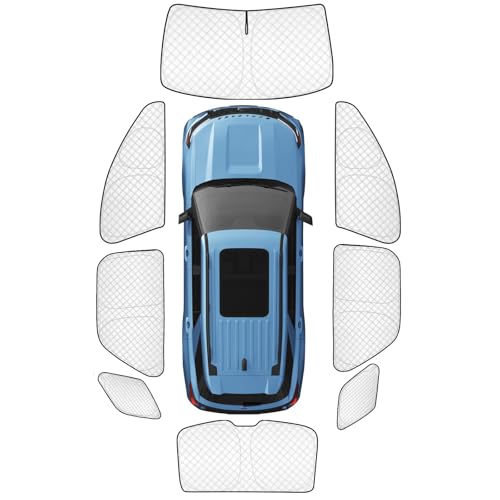 KMF 8pcs Thicken Sun Shades for Ford Explorer 2020-2025 Accessories, Full Car Window Covers Sunshade for Windshield Side Rear, Sun Visor UV Block and Protect Privacy Blackout for Camping Outdoor