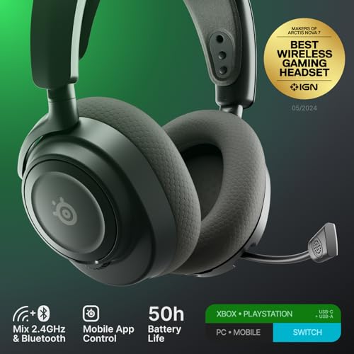 Image of SteelSeries Arctis Nova 7X Wireless Gen 2 Gaming Headset - Real-Time App Control, 50+ HR Play, Neodymium Drivers, Mix 2.4GHz /Bluetooth, Xbox, PC, PS5 /PS4, Switch 1 /2, Mobile - Black