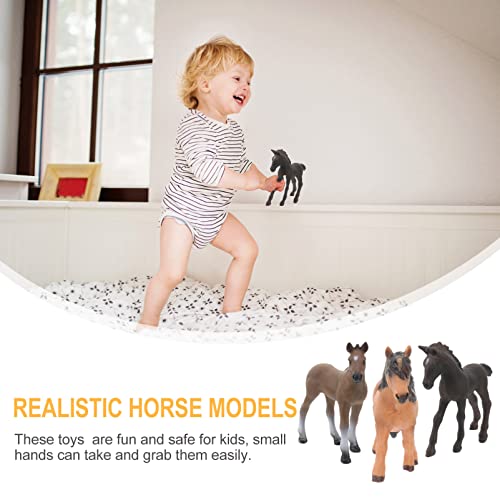 TOYANDONA 3 Stück Scheune Kunststoff Pferdefigur Realistisches Bauernhoftier Spielzeug Winzige Pferdestatue Tiere… – Bild 6