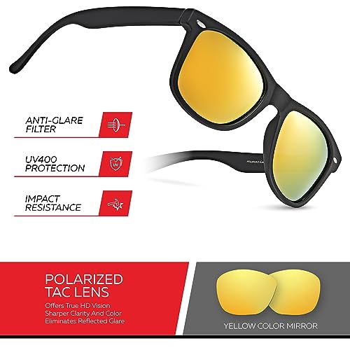 Image of Retro Rewind Polarized Sunglasses for Women Men - UV400 Classic Square Vintage Shades Trendy Unisex Sun Glasses