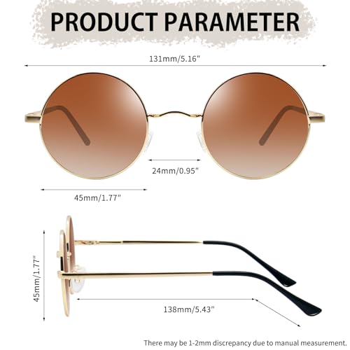 Image of Joopin Small Round Sunglasses Hippie Circle Sun Glasses UV400 Protection