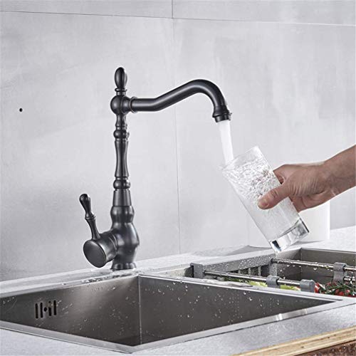 Robinet de cuisine bronze noir idéal pour grand évier double bac - 6