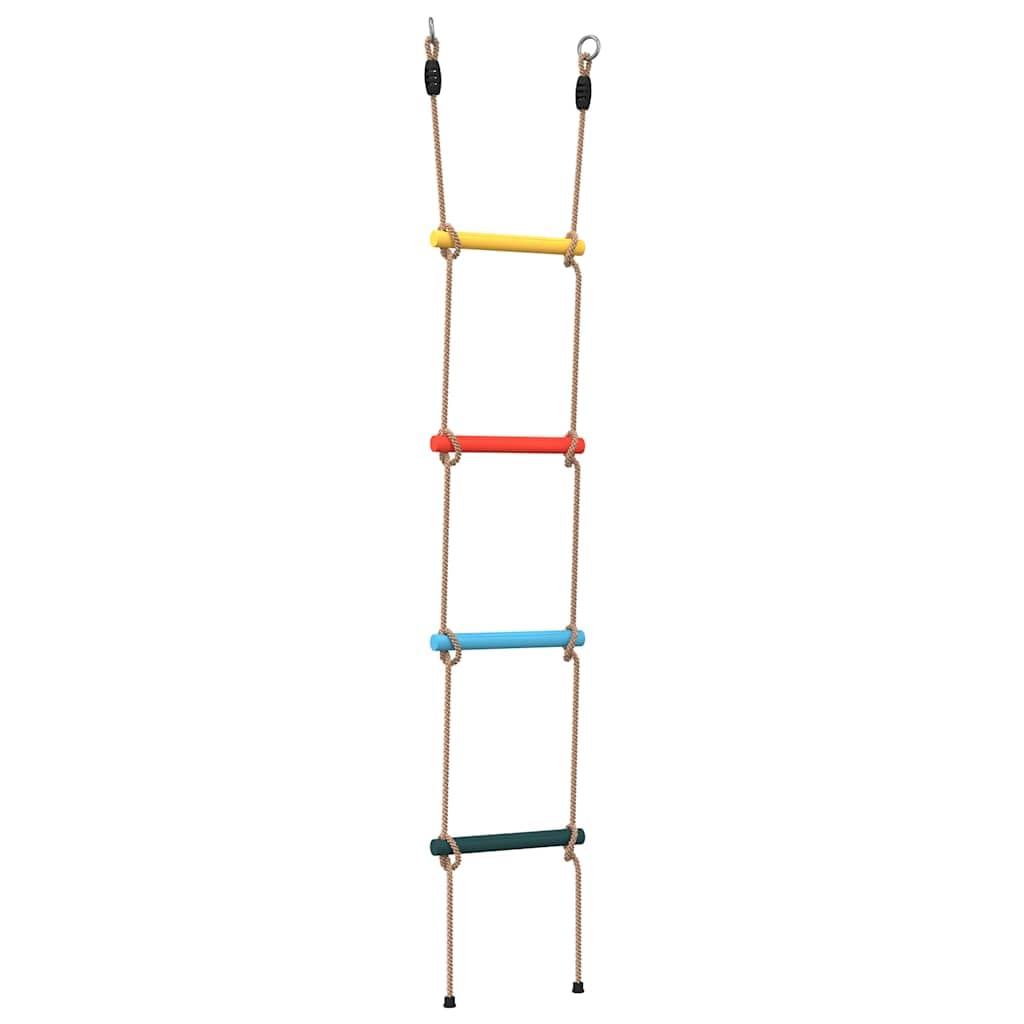 Genérico Escalera de Cuerda para niños con 4 peldaños Multicolor,Juegos y Juguetes,Estructuras para Juegos al Aire Libre,Accesorios para Columpios y estructuras de Juegos,4009277