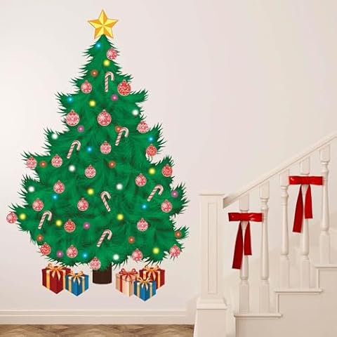 WALPLUS Traditional Christmas Tree Wall Stickers Cover
