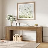 Epecoya Extra Long Sofa Console Table for Entryway Living Room, 79-Inch Farmhouse Wood Behind Couch Table, Rectangular Accent Console with Wooden Double Base for Hallway Foyer Entrance, Natural Oak