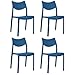 Marvin Sedia In Polipropilene Manu, Arredo di Design, Sedia per Esterno e Interno, Impilabile, Sedie Moderne Resistenti, Sedia per Giardino Cucina Terrazzo Patio (4, Blu Oceano) immagine