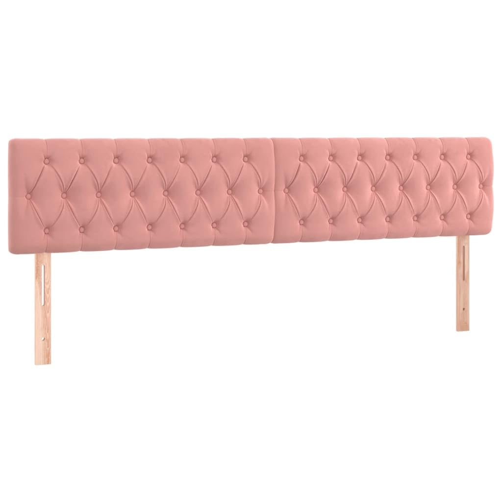 vidaXL Cabecero con Luces LED Cabecero de Cama Cabezal Tapizado para Cama de Matrimonio Mueble Dormitorio Interior Terciopelo Rosa 180x7x78/88 cm