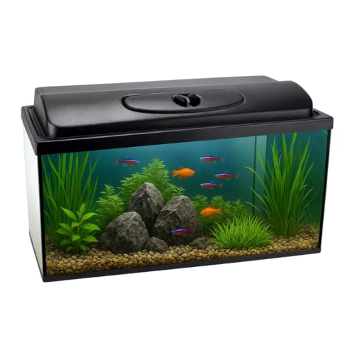 Aquarium Komplettset 50x30x30 45 L Starterset Becken mit Abdeckung inkl. LED Beleuchtung Aquarium Set Komplett