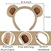 Delfd 4 Count Brown Bear Ears Headband Adult, Bear Costume Fluffy Chipmunk Ears Headband for Party Cute Fashion Hairband for Face Wash Makeup Beauty