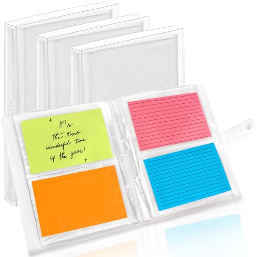 ZOOFOX Pacote com 4 porta-cartões de índice, 10 x 15 cm, porta-cartões de notas, fichário com capas