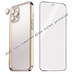41F +OO2UZS. SS150 HYAIZLZ-Designed-for-Gold-iPhone-12-Pro-Max-Case-with-Camera-ProtectionSupport-Wireless-Charging-Slim-Thin-Silicone-Shockproof-Protective-Phone-Case-Cover-for-WomenMenElectroplated-Frame