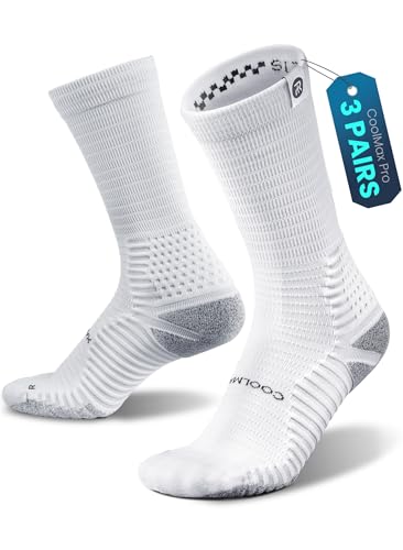 Rahhint Coolmax Quick Dry Anti Blister Compression Running Socks, Anti Slip Cushion Anti Pilling 3 Pairs for Marathon Hiking