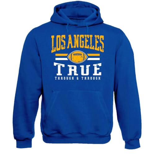 Xtreme Apparel Los Angeles Football Men's Vintage Fan Hoodie Sweatshirt (Royal Hoodie, 3XL)