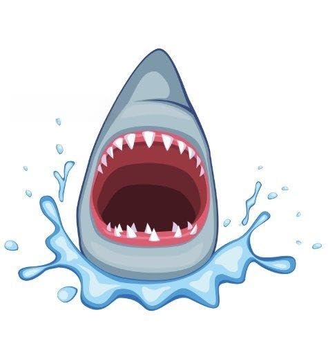 12 - Shark Attack Edible Icing Image Cupcake Toppers