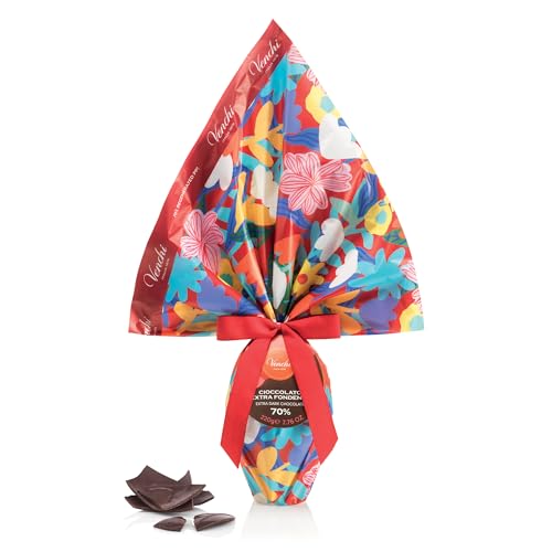 Venchi - Uovo Di Cioccolato Extra Fondente 70%, 220 Gr, Collezione Pasqua Venchi Teresa Rego, Senza Glutine, Con Sorpresa, Idea Regalo