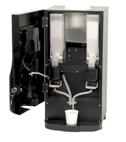 Image of Ecostar Coffee Vending Machine - 2 Canister Automatic Hot Beverage Dispenser | 30-80 Cups Daily Serving Capacity | Tabletop for Office, Shop, Commercial & Home Use (Black)