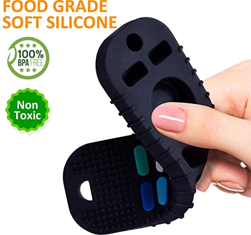 Scuwtocn 2 Pack Silicone Baby Teething Toys, Remote Control Shape Teething Toys For Babies 3-6 6-12 Months, Bpa Free Baby Teethers Relief Soothe Toys, Chew Toys For Toddlers Infant - Black & White #TOP1