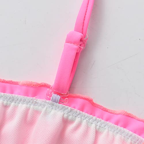 Image of DXTON Girls Summer Swimsuit Beach Sport One Pieces Ruffled Tankini Cartoon Bathing Suit Swimwear