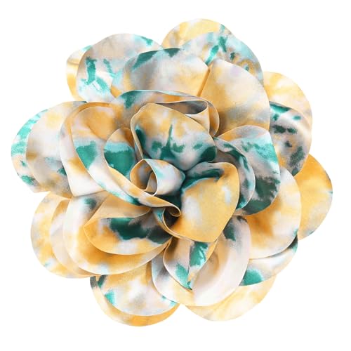 Image of M METERXITY Extra Large Rose Flower Brooches, Lapel Pins Dainty Satin Fabric Big Camellia Oversized Brooch Pin for Women