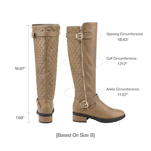 DREAM PAIRS Women's Knee High Boots Wide Calf Low Heel Riding Boots Fall Tall Boots for Women2